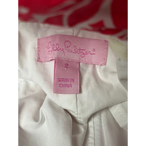 Lilly Pulitzer Franco Punch Pink Tropical Print Strapless Dress Size 2 - Picture 5 of 6